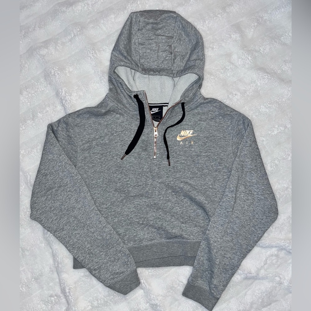 Like New!  (XS) NIKE CROPPED terry cotton 1/4 zip hoodie